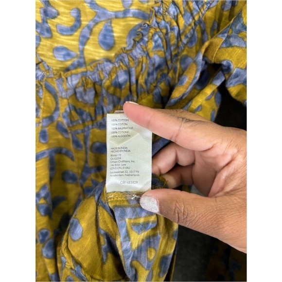 Free People Blouse Women XL Green On The Block Cropped Bell Sleeve - Picture 5 of 9